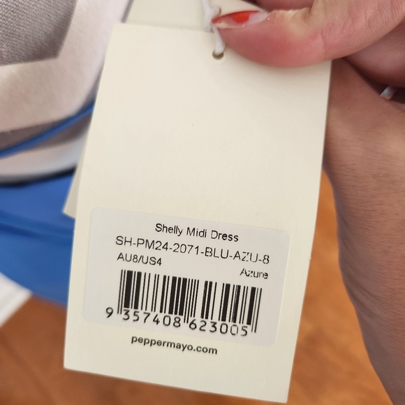 Peppermayo | NWT Shelly Midi Dress Azure Size 4 - Picture 6 of 7
